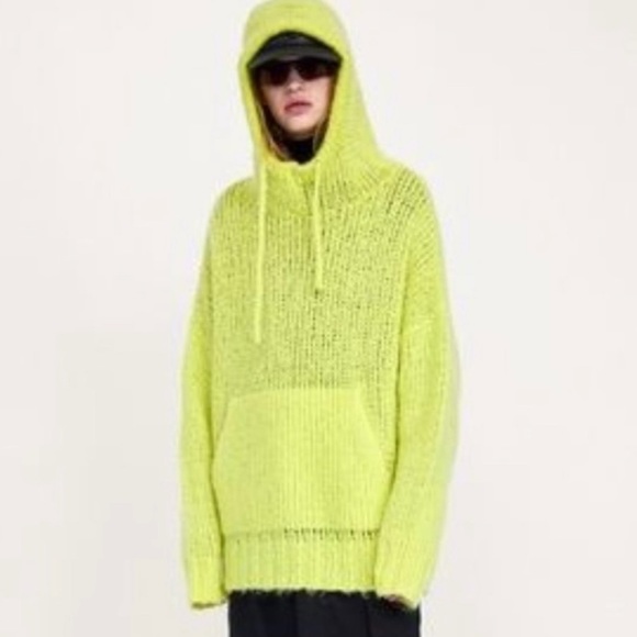 Zara Tops - Zara Neon Sweater Hoody